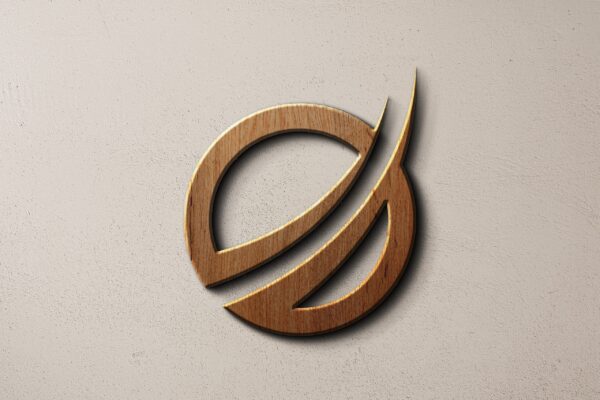 3D Wooden Logo Mockup